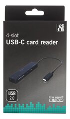 Устройство чтения карт Deltaco UCR-154, USB-C, SD, Micro SD, M2 цена и информация | Адаптеры, USB-разветвители | hansapost.ee