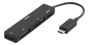 Kaardilugeja Deltaco UCR-154, USB-C, SD, Micro SD, M2 цена и информация | Адаптеры и USB-hub | hansapost.ee
