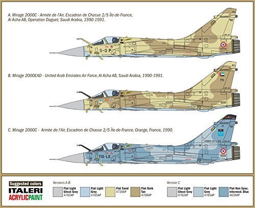 Konstruktor Italeri, Mirage 2000C hind ja info | Klotsid ja konstruktorid | hansapost.ee