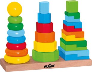 Деревянная игрушка "Развивающая башня", Woody цена и информация | Игрушки для малышей | hansapost.ee