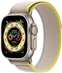 Смарт-часы Apple Watch Ultra GPS + Cellular 49 мм, титановый корпус, желто-бежевый ремешок Trail Loop - S/M MNHK3EL/A LV-EE цена и информация | Смарт-часы (smartwatch) | hansapost.ee