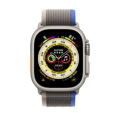 Apple Watch Ultra GPS + Cellular, 49mm Titanium Case ,Blue/Gray Trail Loop - M/L MQFV3EL/A LV-EE цена и информация | Смарт-часы (smartwatch) | hansapost.ee