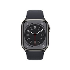 Apple Watch Series 8 GPS + Cellular 41mm Graphite Stainless Steel Case ,Midnight Sport Band - MNJJ3UL/A цена и информация | Смарт-часы (smartwatch) | hansapost.ee