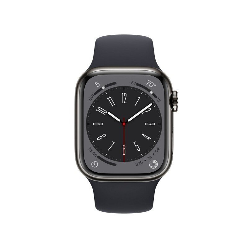 Apple Watch Series 8 GPS + Cellular 41mm Graphite Stainless Steel Case ,Midnight Sport Band - MNJJ3UL/A hind ja info | Nutikellad, laste nutikellad | hansapost.ee