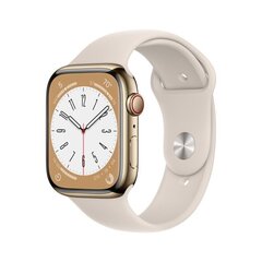 Apple Watch Series 8 GPS + Cellular 45mm Gold Stainless Steel Case ,Starlight Sport Band - MNKM3UL/A hind ja info | Nutikellad, laste nutikellad | hansapost.ee