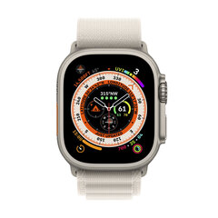 Смарт-часы Apple Watch Ultra GPS + Cellular 49 мм, титановый корпус, ремешок Starlight Alpine Loop - Small MQFQ3EL/A LV-EE цена и информация | Смарт-часы (smartwatch) | hansapost.ee