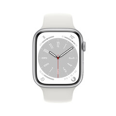 Apple Watch Series 8 GPS + Cellular 45mm Silver Aluminium Case ,White Sport Band - MP4J3UL/A hind ja info | Nutikellad, laste nutikellad | hansapost.ee