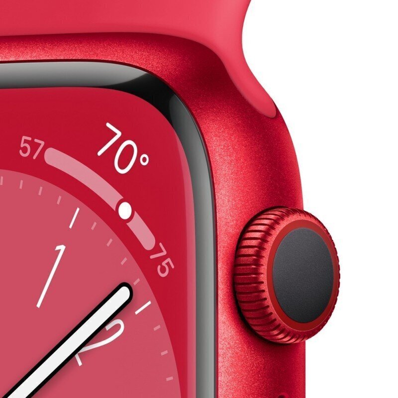 Apple Watch Series 8 GPS + Cellular 41mm (PRODUCT)RED Aluminium Case ,(PRODUCT)RED Sport Band - MNJ23UL/A hind ja info | Nutikellad, laste nutikellad | hansapost.ee