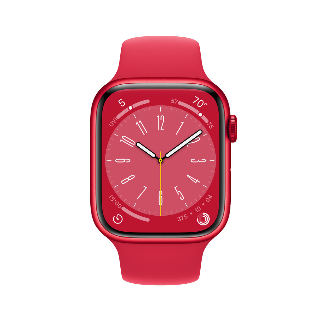 Apple Watch Series 8 GPS 41mm (PRODUCT)RED Aluminium Case ,(PRODUCT)RED Sport Band - MNP73EL/A LV-EE hind ja info | Nutikellad, laste nutikellad | hansapost.ee