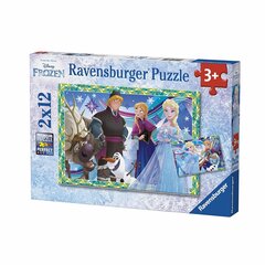 Pusle Ravensburger Frozen (Lumekuninganna), 7621, 2 x 12 osa hind ja info | Pusled lastele ja täiskasvanutele | hansapost.ee
