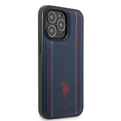 U.S. Polo PU Leather Stitched Lines Case for iPhone 14 Pro Navy hind ja info | Telefonide kaitsekaaned ja -ümbrised | hansapost.ee
