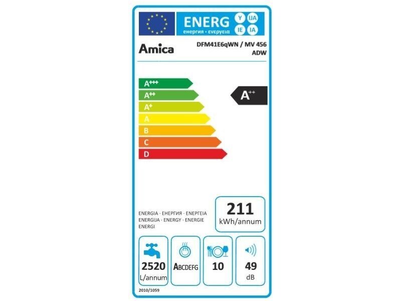 Amica DFM41E6qWN hind ja info | Nõudepesumasinad | hansapost.ee