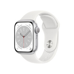 Смарт-часы Apple Watch Series 8 GPS 45 мм Silver Aluminium Case, White Sport Band - MP6N3EL/A LV-EE цена и информация | Смарт-часы (smartwatch) | hansapost.ee