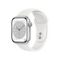 Apple Watch Series 8 GPS 45mm Silver Aluminium Case ,White Sport Band - MP6N3EL/A LV-EE цена и информация | Nutikellad, laste nutikellad | hansapost.ee