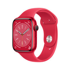 Apple Watch Series 8 GPS 45mm (PRODUCT)RED Aluminium Case ,(PRODUCT)RED Sport Band - MNP43UL/A цена и информация | Смарт-часы (smartwatch) | hansapost.ee