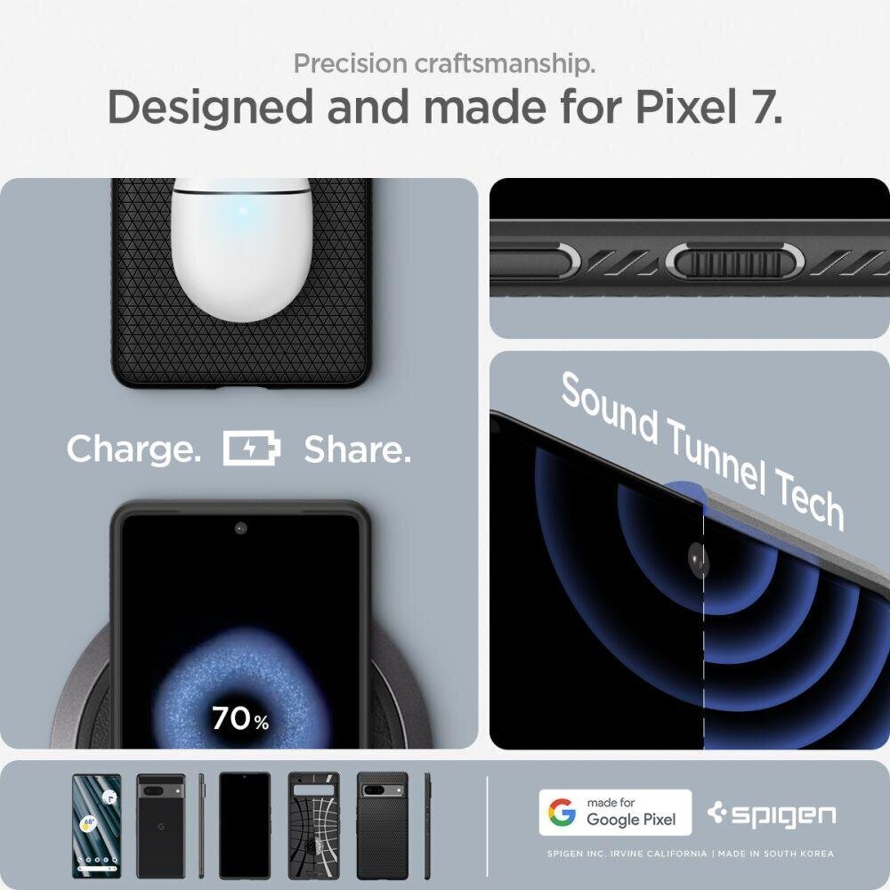 Spigen Liquid Air Google Pixel 7 black цена и информация | Telefonide kaitsekaaned ja -ümbrised | hansapost.ee