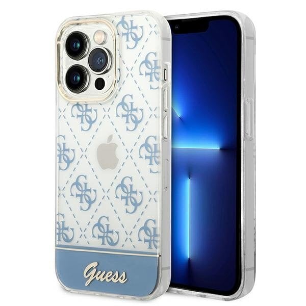 Guess GUHCP14LHG4MHB iPhone 14 Pro 6.1 "blue / blue hard4G Pattern Script hind ja info | Telefonide kaitsekaaned ja -ümbrised | hansapost.ee