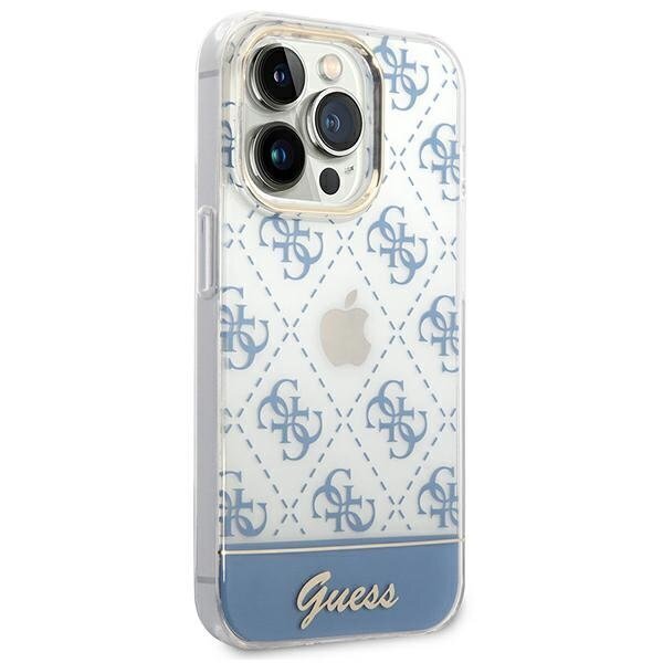 Guess GUHCP14LHG4MHB iPhone 14 Pro 6.1 "blue / blue hard4G Pattern Script hind ja info | Telefonide kaitsekaaned ja -ümbrised | hansapost.ee