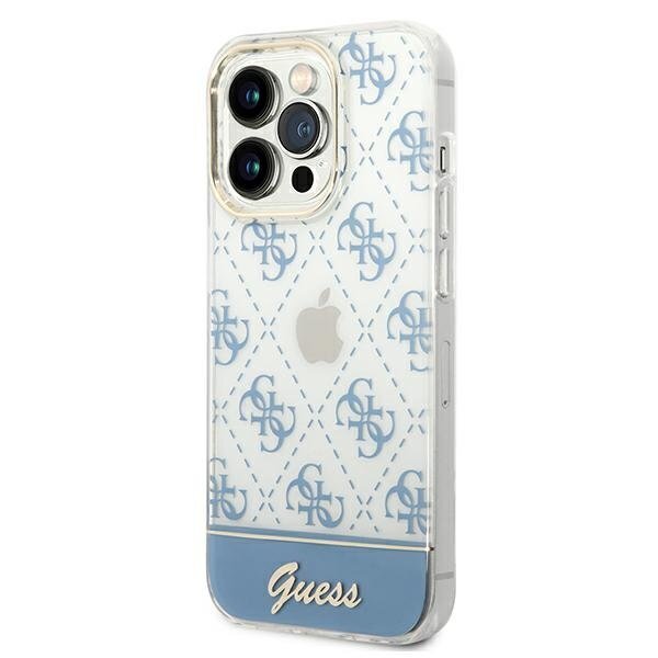 Guess GUHCP14LHG4MHB iPhone 14 Pro 6.1 "blue / blue hard4G Pattern Script hind ja info | Telefonide kaitsekaaned ja -ümbrised | hansapost.ee