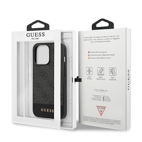 Guess GUHCP13LG4GLGR iPhone 13 Pro / 13 6.1 "gray / gray hard4G Stripe Collection цена и информация | Telefonide kaitsekaaned ja -ümbrised | hansapost.ee