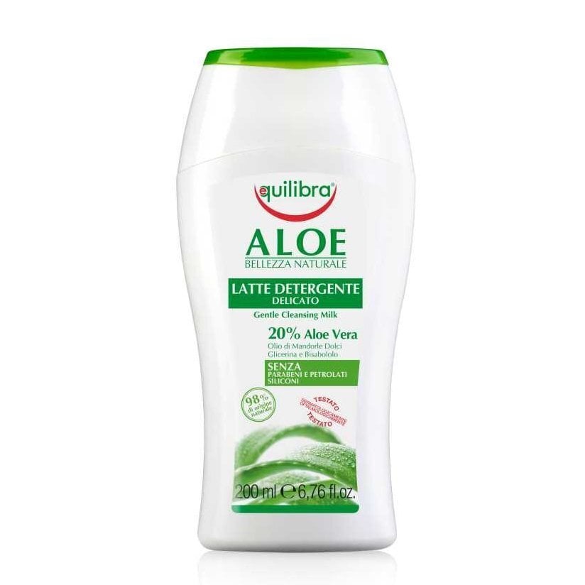 Puhastav ja niisutav piim näole Equilibra Aloe Gentle Cleansing Milk, 200 ml цена и информация | Näopuhastusvahendid | hansapost.ee