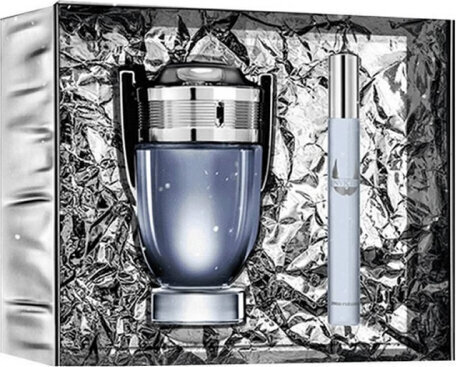 Meeste kompelekt Paco Rabanne Invictus Eau De Toilette Spray 100ml Set 2 Pieces цена и информация | Parfüümid meestele | hansapost.ee