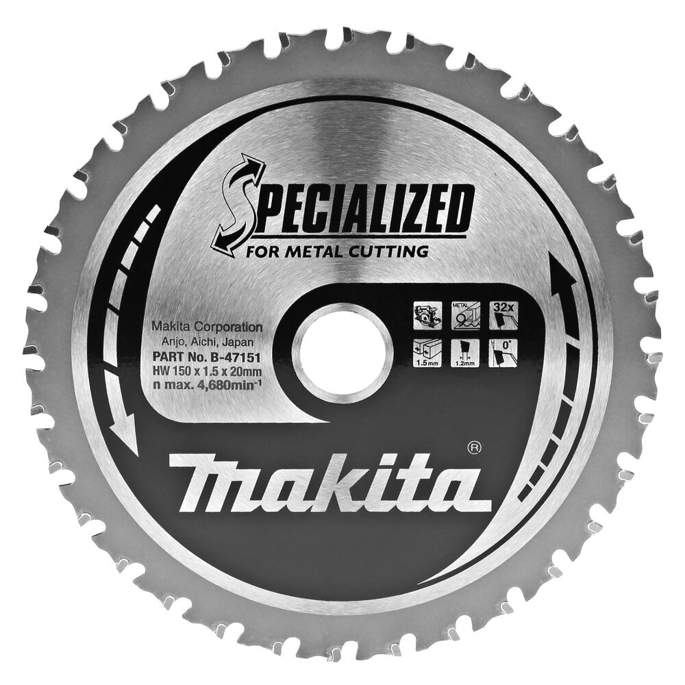 T.C.T saeketas 150X1.5X20mm 0° T32 B-47151 Makita hind ja info | Käsitööriistad | hansapost.ee