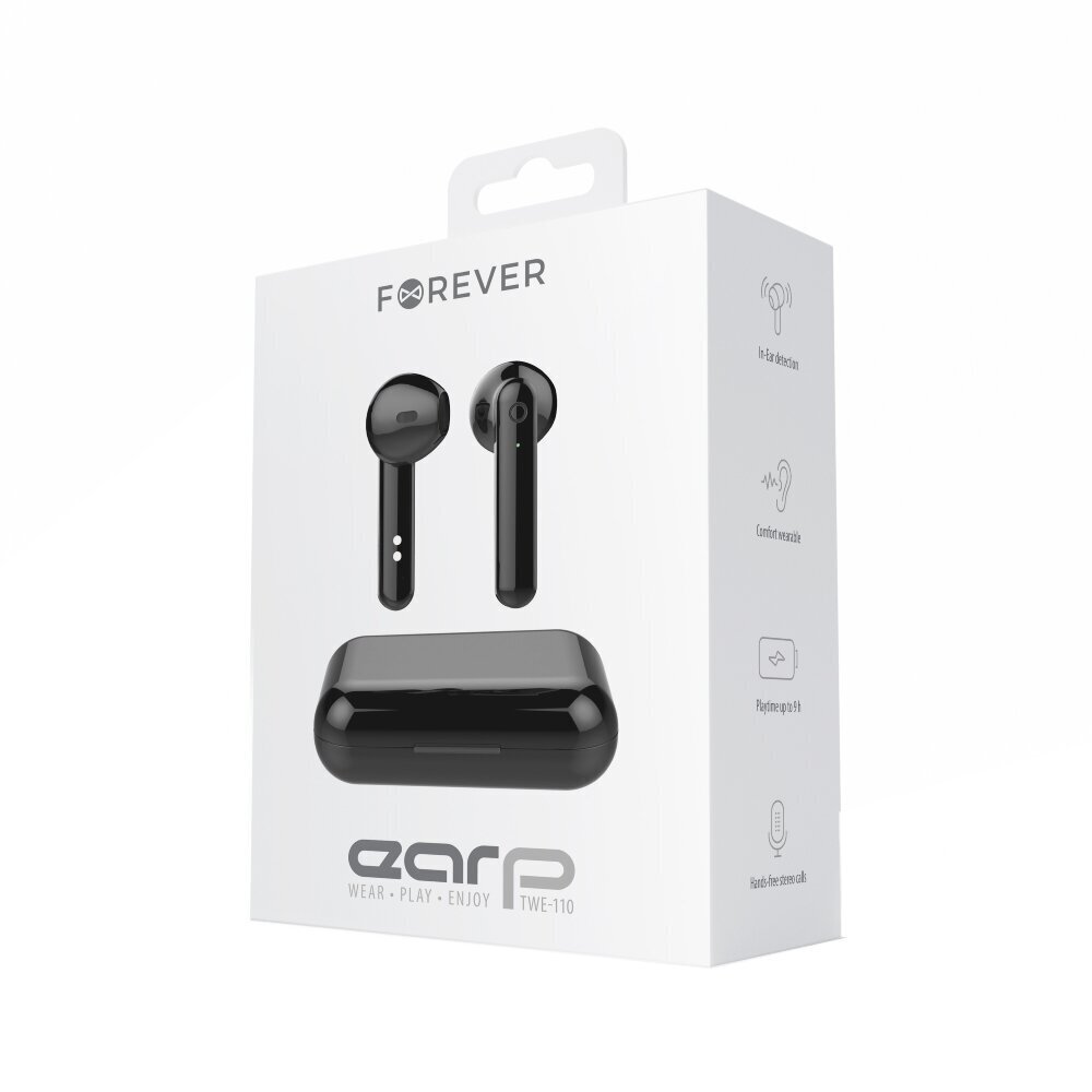 Forever Bluetooth earphones TWE-110 Earp black цена и информация | Kõrvaklapid | hansapost.ee
