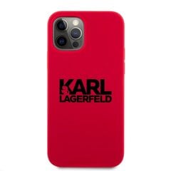 KLHCP12MSLKLRE Karl Lagerfeld Stack Black Logo Silicone Case for iPhone 12/12 Pro 6.1 Red hind ja info | Telefonide kaitsekaaned ja -ümbrised | hansapost.ee