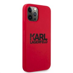 KLHCP12MSLKLRE Karl Lagerfeld Stack Black Logo Silicone Case for iPhone 12/12 Pro 6.1 Red цена и информация | Чехлы для телефонов | hansapost.ee