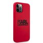 KLHCP12MSLKLRE Karl Lagerfeld Stack Black Logo Silicone Case for iPhone 12/12 Pro 6.1 Red hind ja info | Telefonide kaitsekaaned ja -ümbrised | hansapost.ee