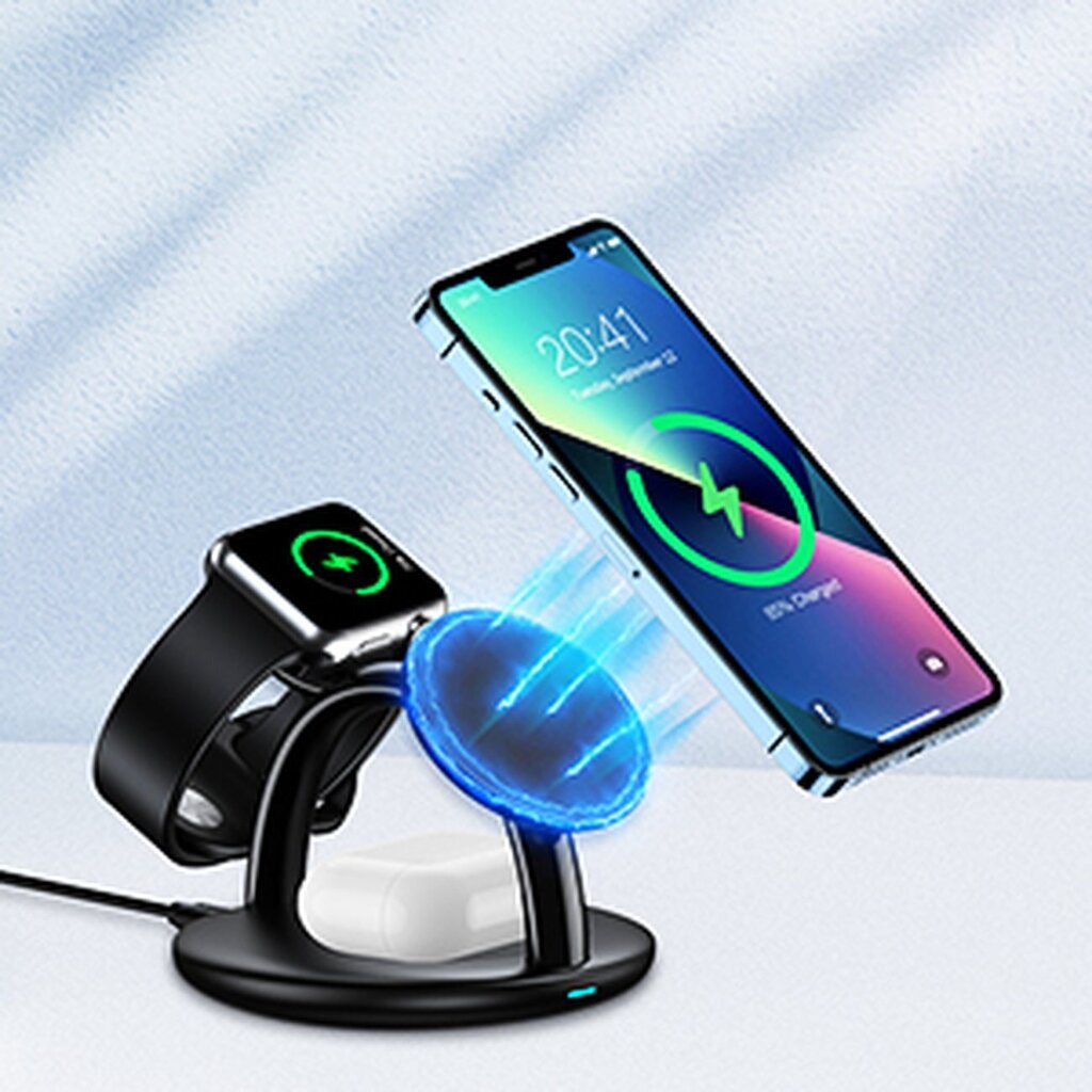 Choetech T587-F, iPhone 12/13/14, AirPods Pro, Apple Watch black цена и информация | Laadijad mobiiltelefonidele | hansapost.ee