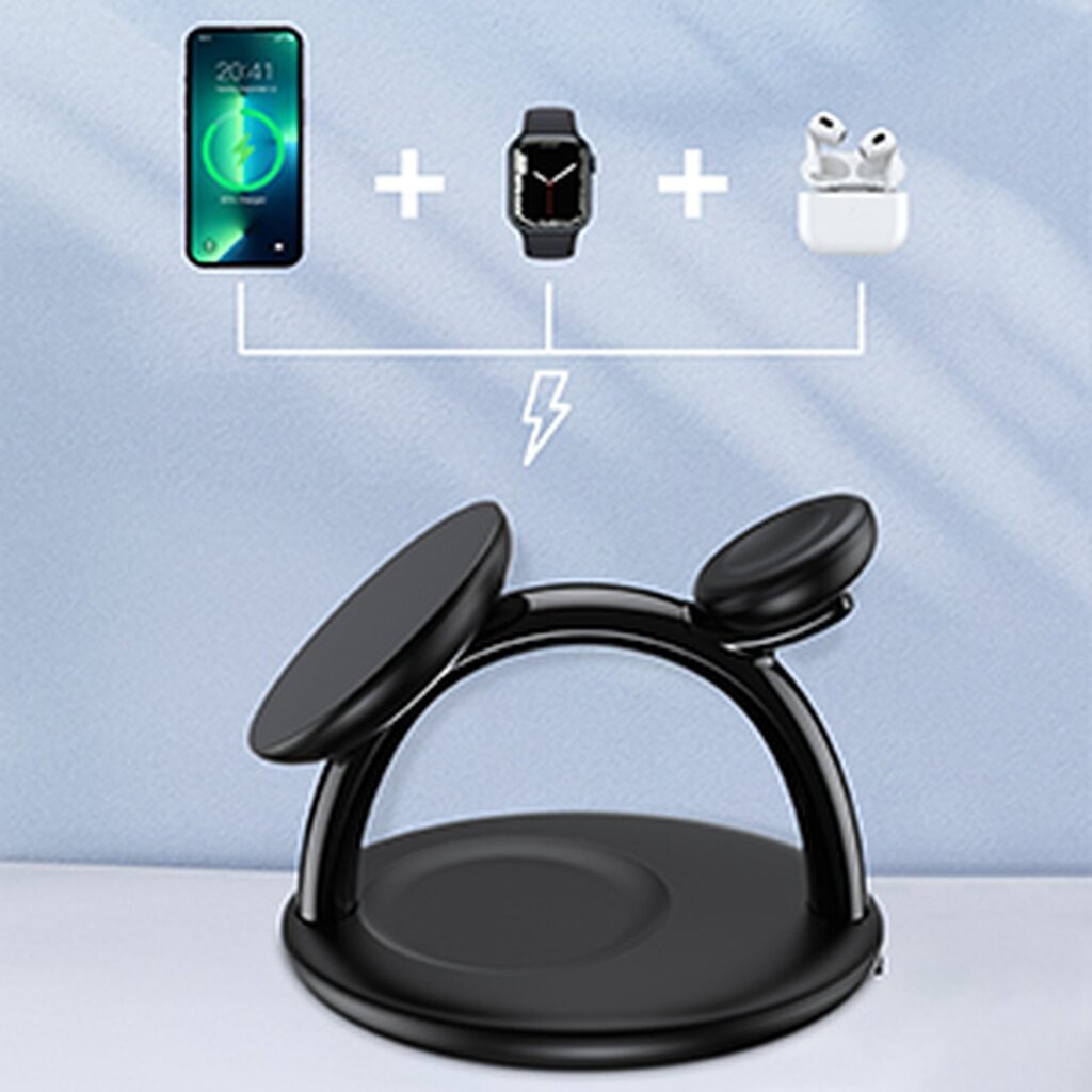 Choetech T587-F, iPhone 12/13/14, AirPods Pro, Apple Watch black hind ja info | Laadijad mobiiltelefonidele | hansapost.ee