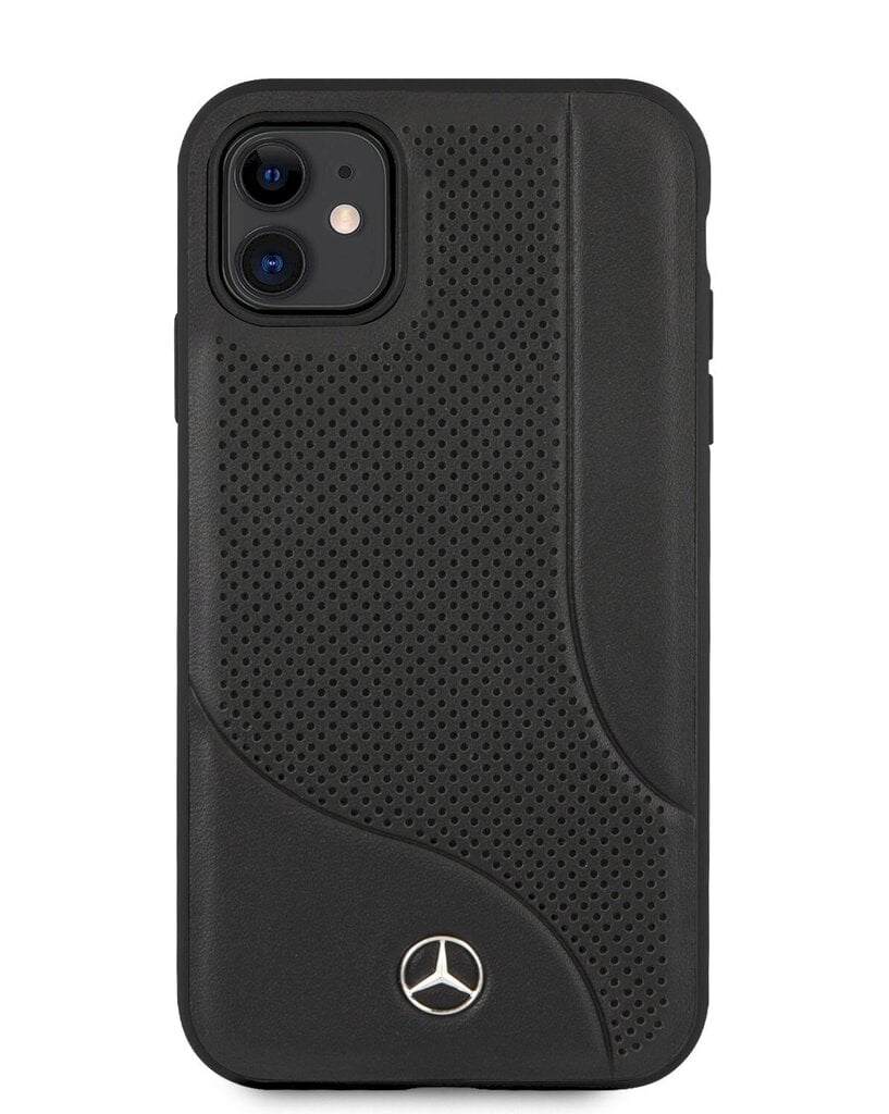 MEHCN61CDOBK Mercedes Perforated Leather Hard Case for iPhone 11 Black hind ja info | Telefonide kaitsekaaned ja -ümbrised | hansapost.ee
