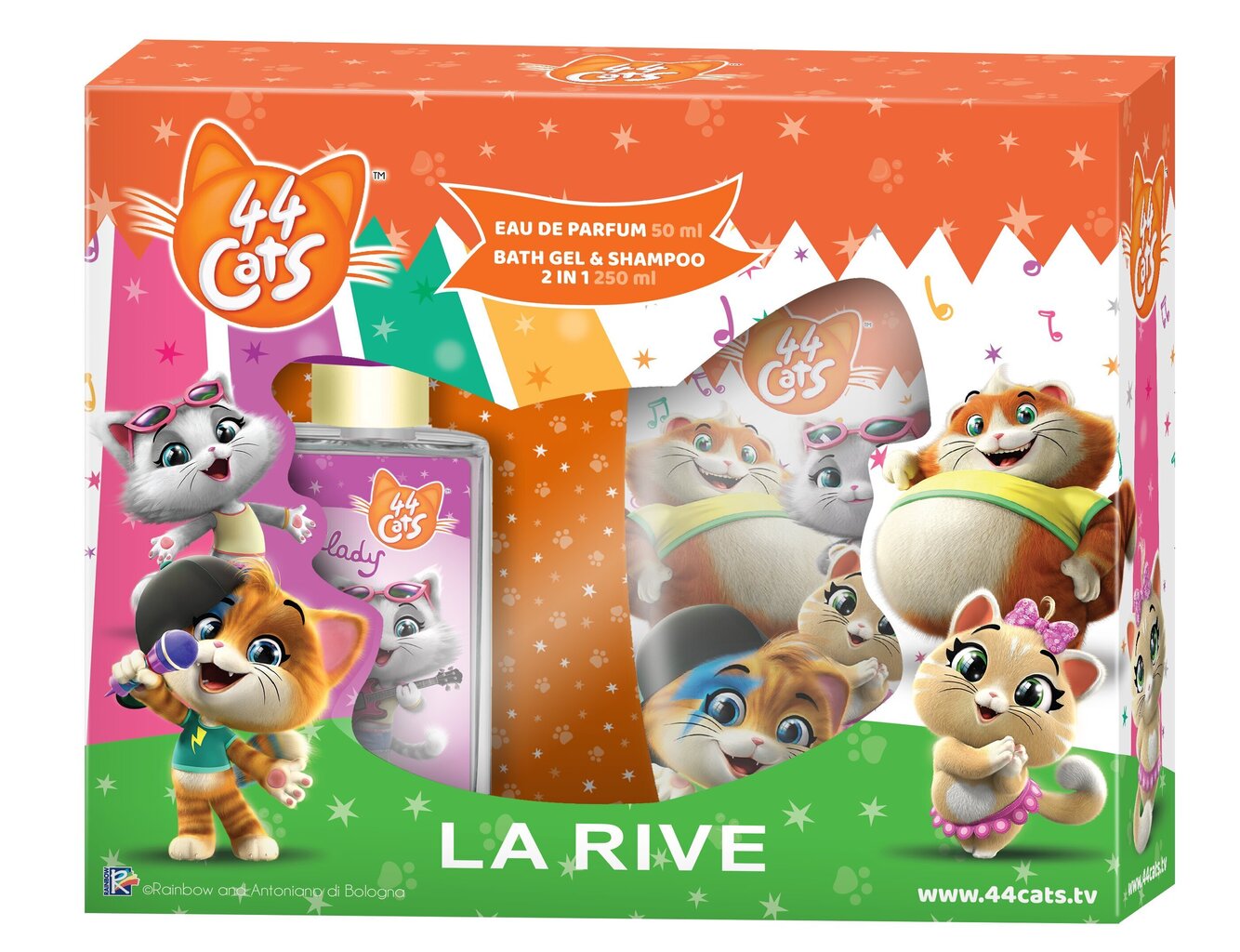 Komplekt La Rive 44 Cats Milady: EDP tüdrukutele 50 ml + šampoon-dušigeel 250 ml цена и информация | Laste lõhnaõlid | hansapost.ee