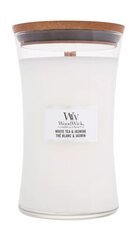 WoodWick ароматическая свеча White Tea & Jasmine, 609,5 г цена и информация | Подсвечники, свечи | hansapost.ee