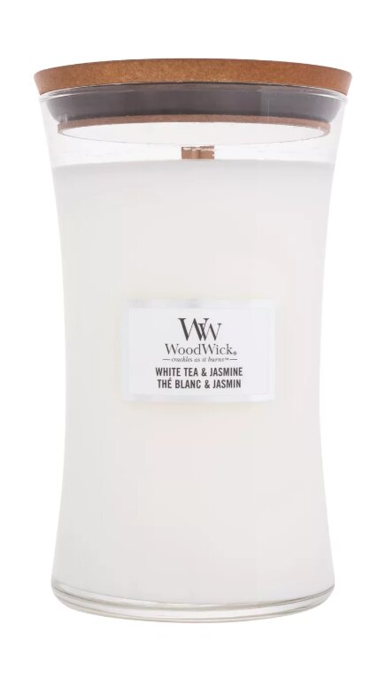 WoodWick lõhnaküünal White Tea & Jasmine, 609,5 g hind ja info | Küünlad, küünlajalad | hansapost.ee