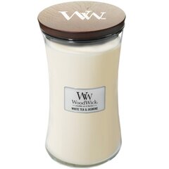 WoodWick ароматическая свеча White Tea & Jasmine, 609,5 г цена и информация | Подсвечники, свечи | hansapost.ee