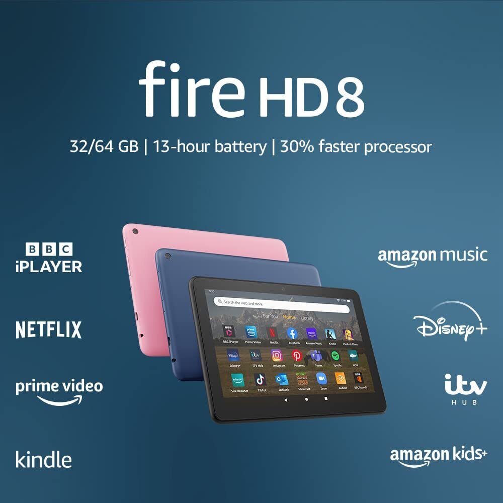 Tahvelarvuti Amazon Fire HD 8 32GB 2022, sinine hind ja info | Tahvelarvutid | hansapost.ee