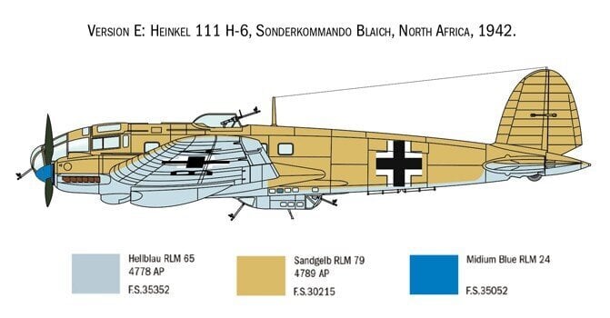 Italeri Plastmudel Heinkel He 111H Battle of Britain 80. koht цена и информация | Mudelautode kogumine | hansapost.ee