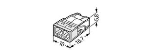 Klemm Wago 2 x 2,5 mm² 24 A, valge, 100 tk hind ja info | Tekstiilkaablid ja elektriklemmid | hansapost.ee