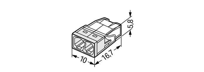 Klemm Wago 2 x 2,5 mm² 24 A, valge, 100 tk цена и информация | Tekstiilkaablid ja elektriklemmid | hansapost.ee