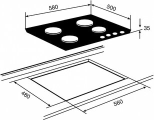 TEKA Gaasipliit EW 60 4G AI AL INOX цена и информация | Варочные поверхности | hansapost.ee