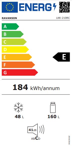 Külmik Ravanson LKK210RC, maht 208 liitrit kõrgus 147 cm hind ja info | Külmkapid-külmikud | hansapost.ee