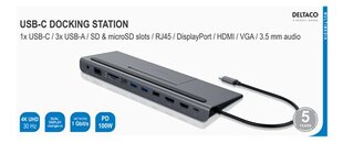 Adapter Deltaco USBC-DOCK1 цена и информация | Адаптеры, USB-разветвители | hansapost.ee