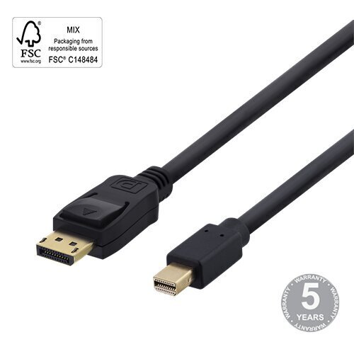Deltaco, DisplayPort - miniDisplayPort, 4K UHD, 2 m цена и информация | Juhtmed ja kaablid | hansapost.ee