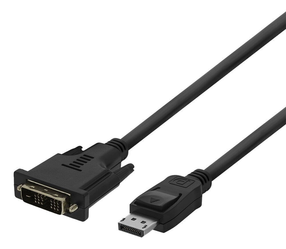 Deltaco DisplayPort į DVI-D Single Link, Full HD 60Hz, 2m, juodas / DP-2020-K hind ja info | Juhtmed ja kaablid | hansapost.ee
