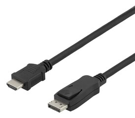 Deltaco, DisplayPort į HDMI, 4K UHD, 1 m цена и информация | Кабели и провода | hansapost.ee