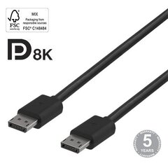 Deltaco, DisplayPort, 8K, DP 1.4, 1 m цена и информация | Кабели и провода | hansapost.ee