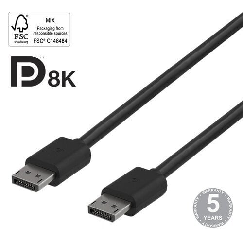 Deltaco, DisplayPort, 8K, DP 1.4, 3 m hind ja info | Juhtmed ja kaablid | hansapost.ee